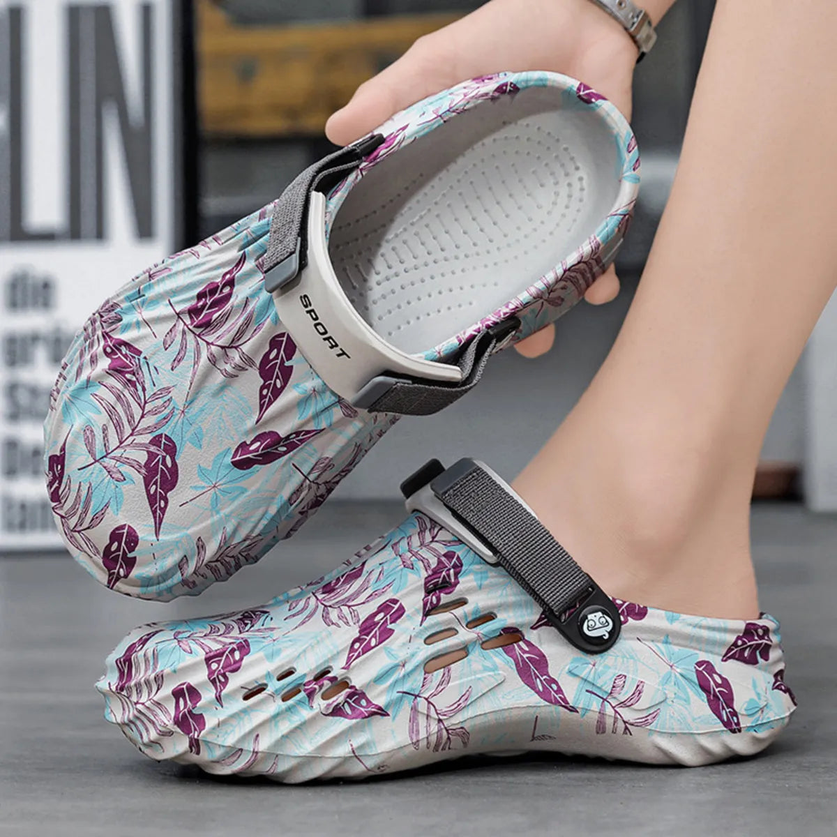 Men's Floral Pattern Comfort Breathable Sandals - Tigbul's Variety Fashion Shop