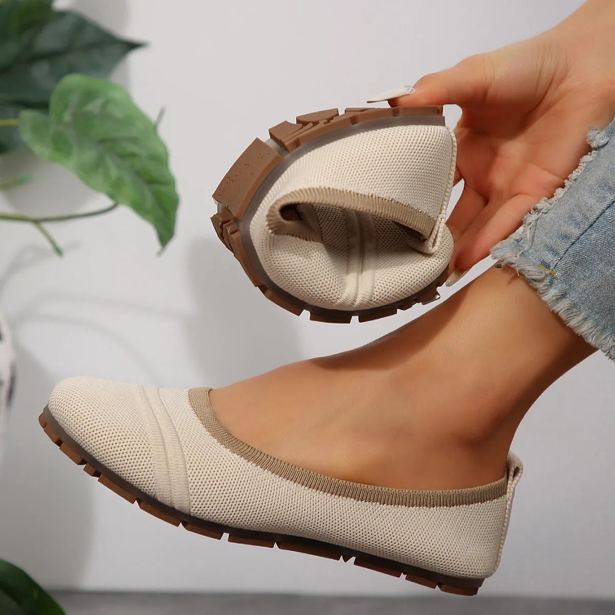 Round Toe Flat Slip-Ons - Tigbul's Variety Fashion Shop