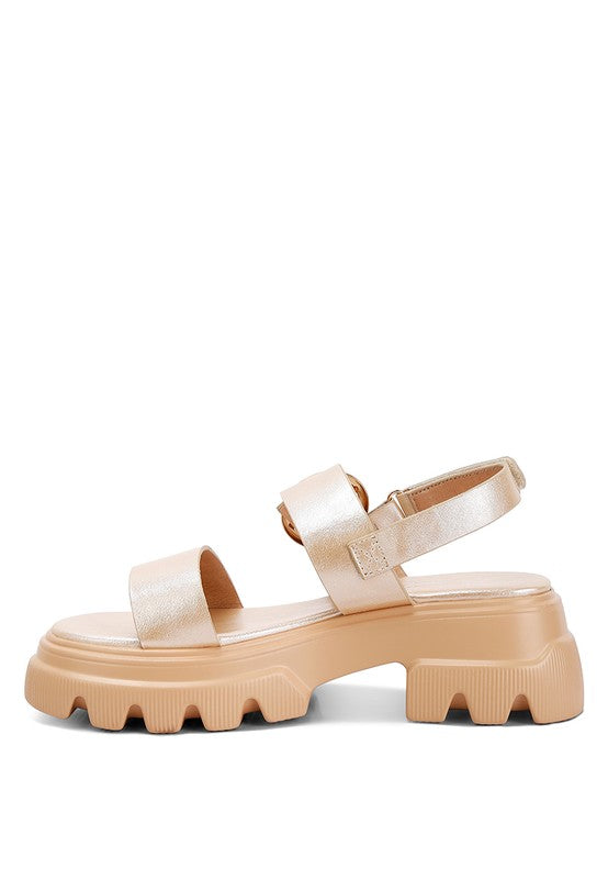 Silas Metallic Chunky Sandals - Tigbul's Variety Fashion Shop