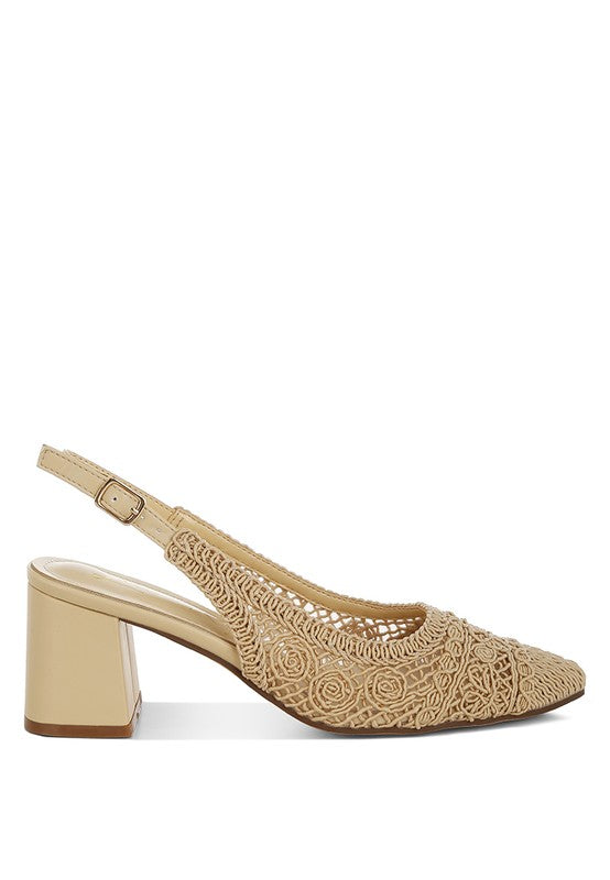 Tolina Woven Design Slingback Sandals - Tigbul's Variety Fashion Shop
