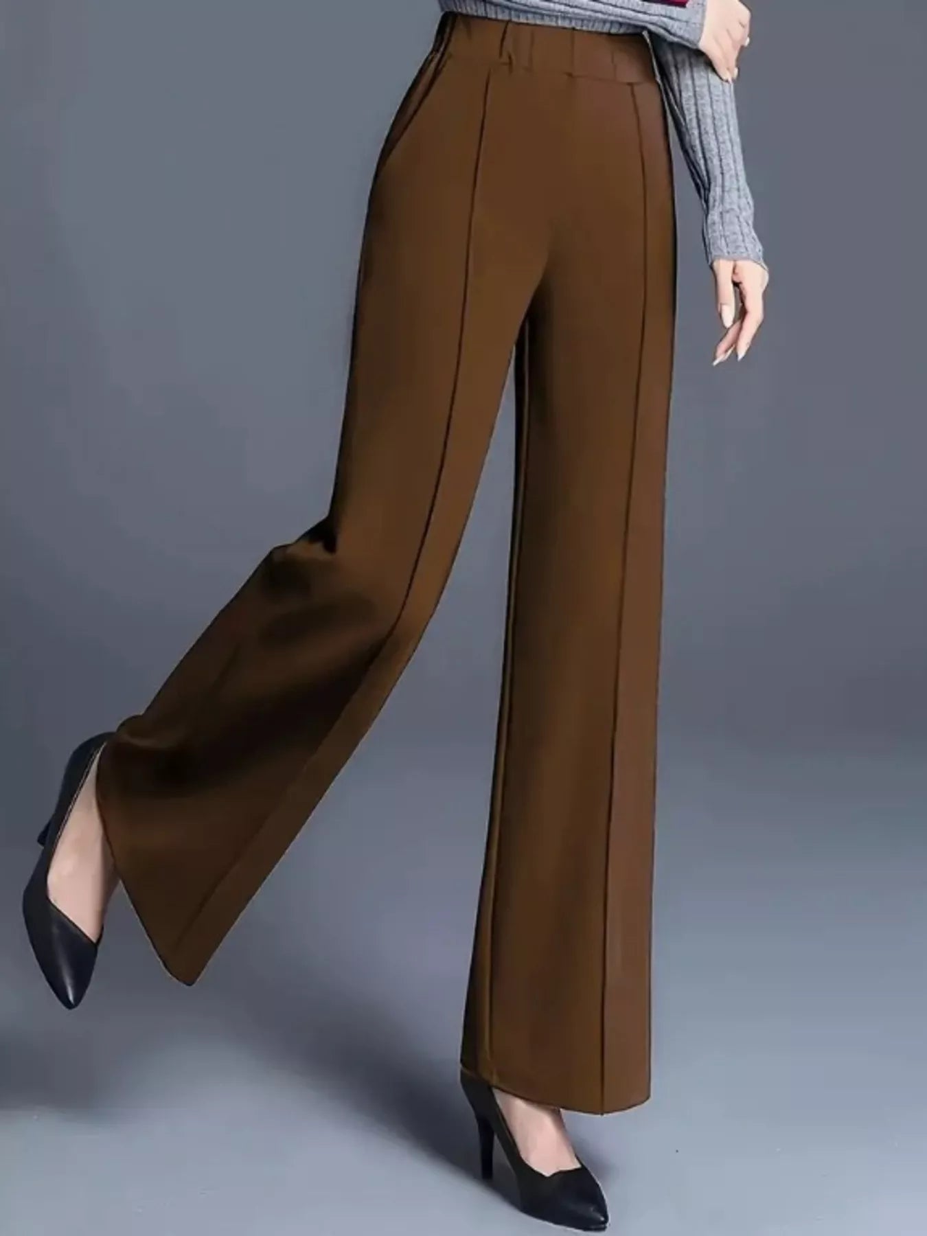 High-Waisted Wide Leg Pants - Tigbul's Variety Fashion Shop