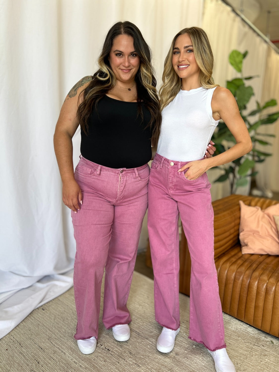 RFM Full Size High Rise Garment Dye Wide Leg Jeans - Tigbul's Variety Fashion Shop