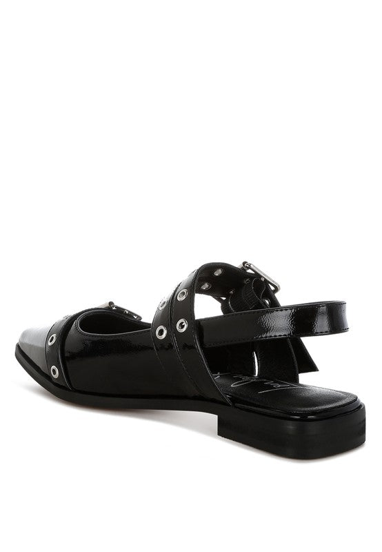 Betula Eyelets & Buckle Detail Flats - Tigbul's Variety Fashion Shop