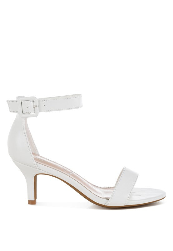 Feruda Faux Leather Kitten Heel Sandals - Tigbul's Variety Fashion Shop