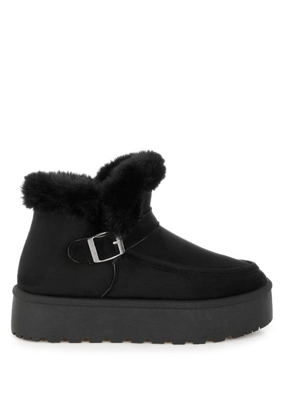 Linka Pin Buckle Detail Snow Boots - Tigbul's Variety Fashion Shop
