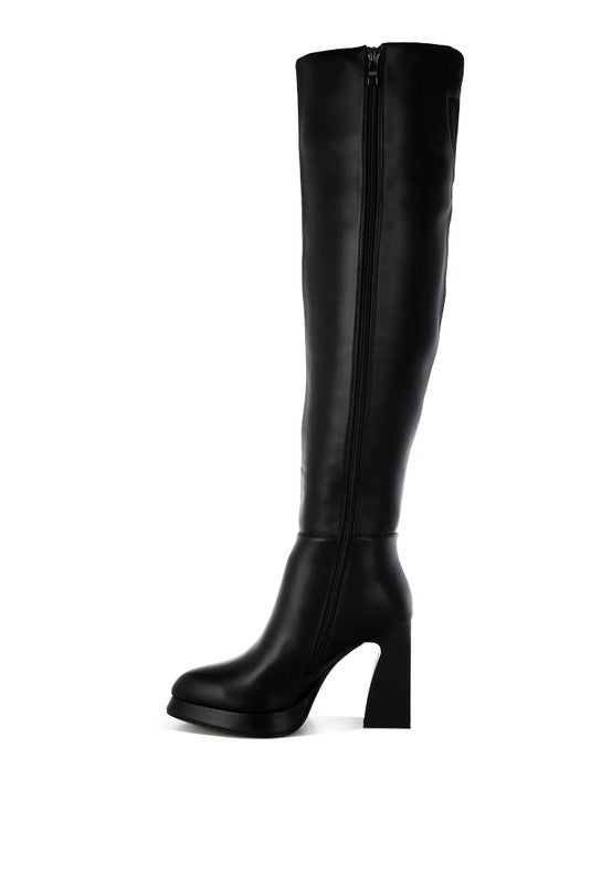 Nenana Faux Leather Knee-High Boots - Tigbul's Variety Fashion Shop