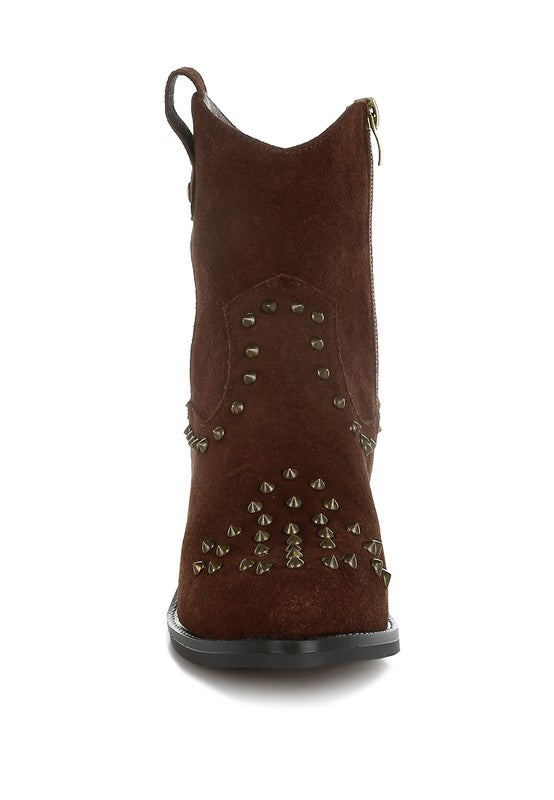 Hira Studs Embellished Cowboy Boots - Tigbul's Variety Fashion Shop