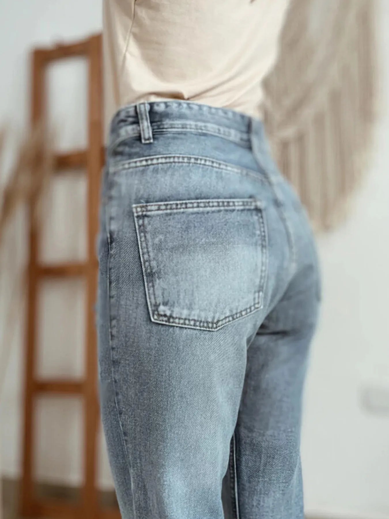 Distressed Ankle-length Straight Jeans - Tigbul's Variety Fashion Shop