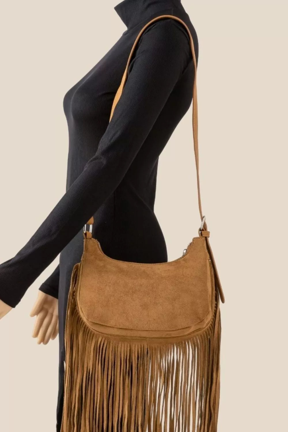 Fame Suede Fringe Crossbody Bag - Tigbul's Variety Fashion Shop