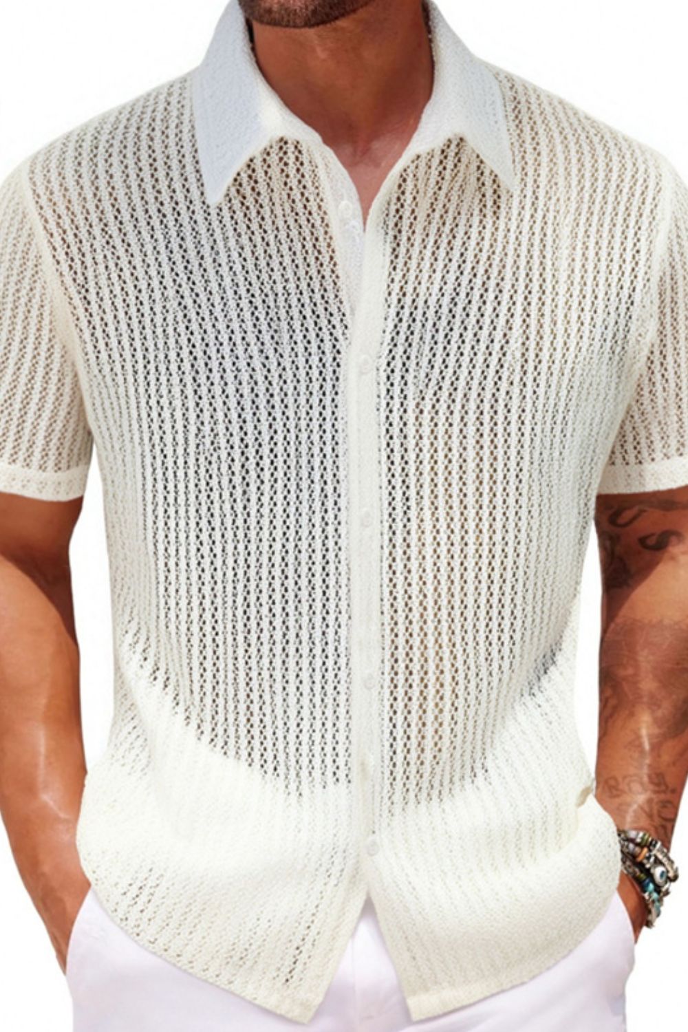 Men's Plus Size Button Down Short Sleeve Shirt - Tigbul's Variety Fashion Shop