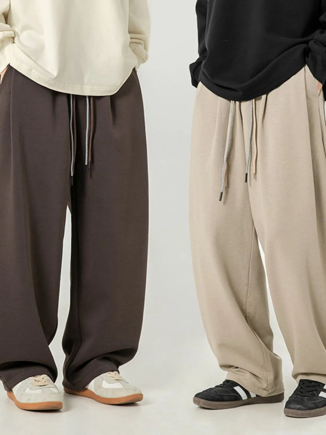 Men's Plus Size Drawstring Wide Leg Pants - Tigbul's Variety Fashion Shop