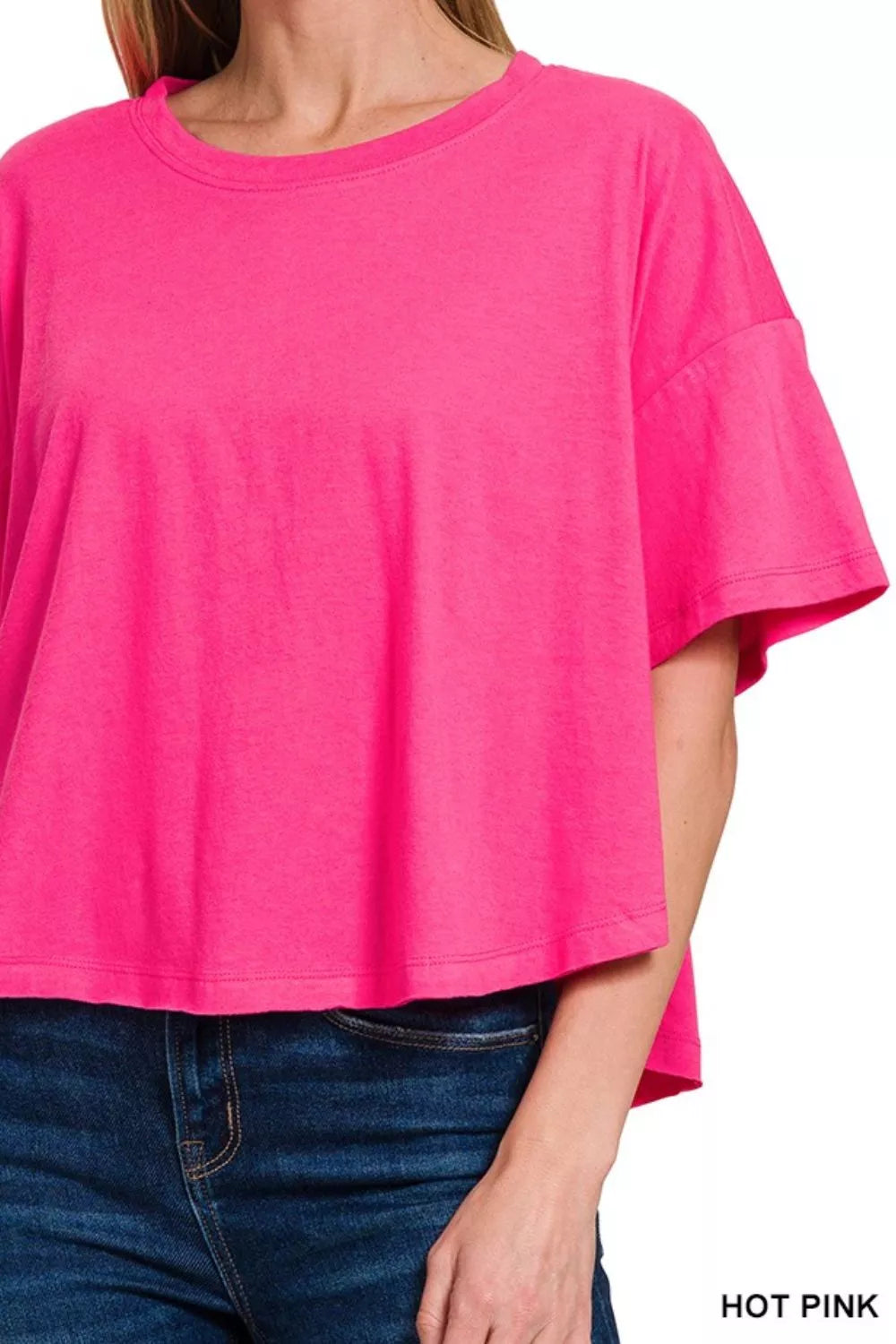 Zenana Cotton Round Neck Short Sleeve T-Shirt - Tigbul's Variety Fashion Shop