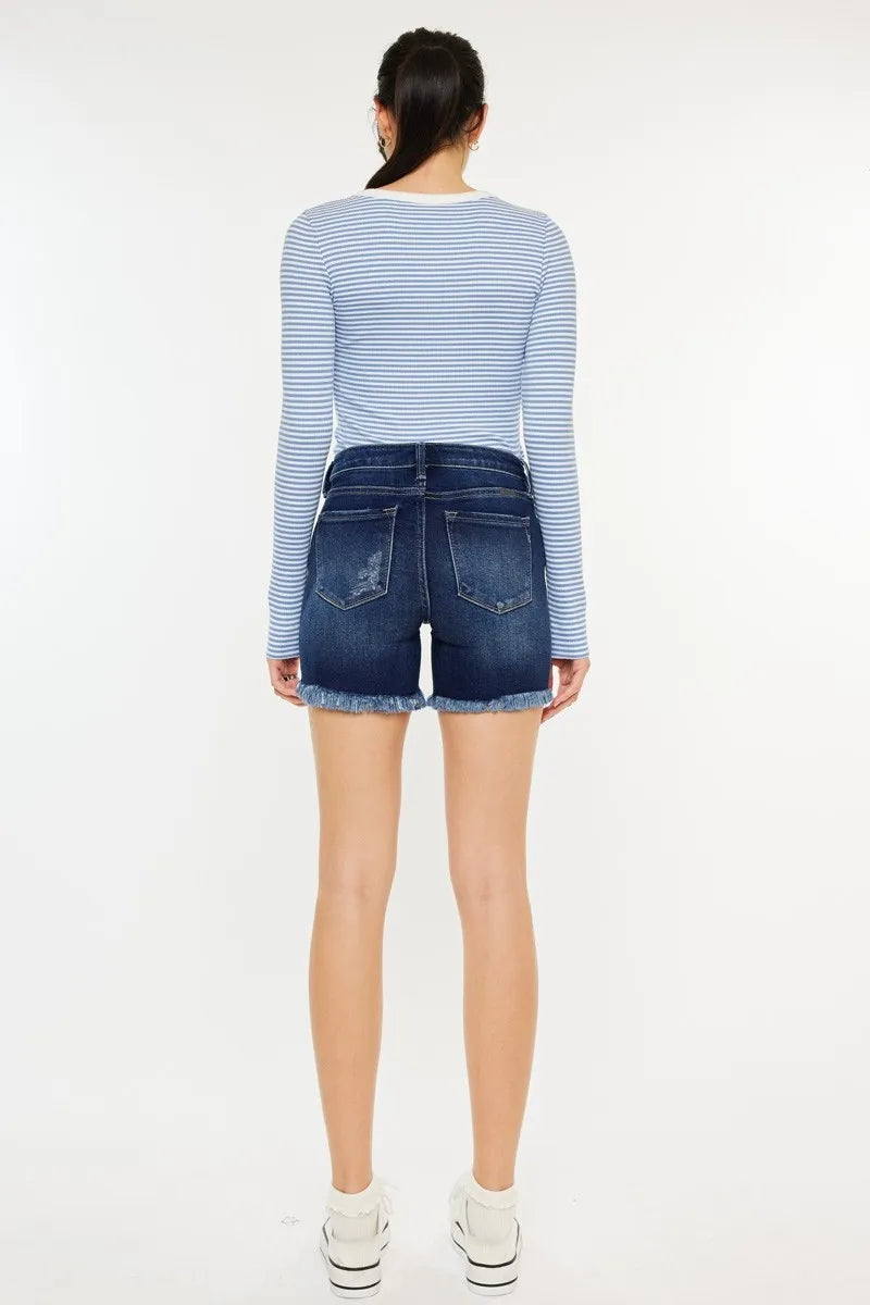 Kancan Mid Rise Button Fly Denim Shorts - Tigbul's Variety Fashion Shop