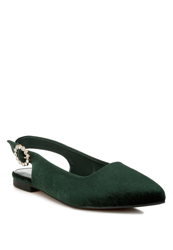 Dolan Velvet Slingback Flat Sandals - Tigbul's Variety Fashion Shop