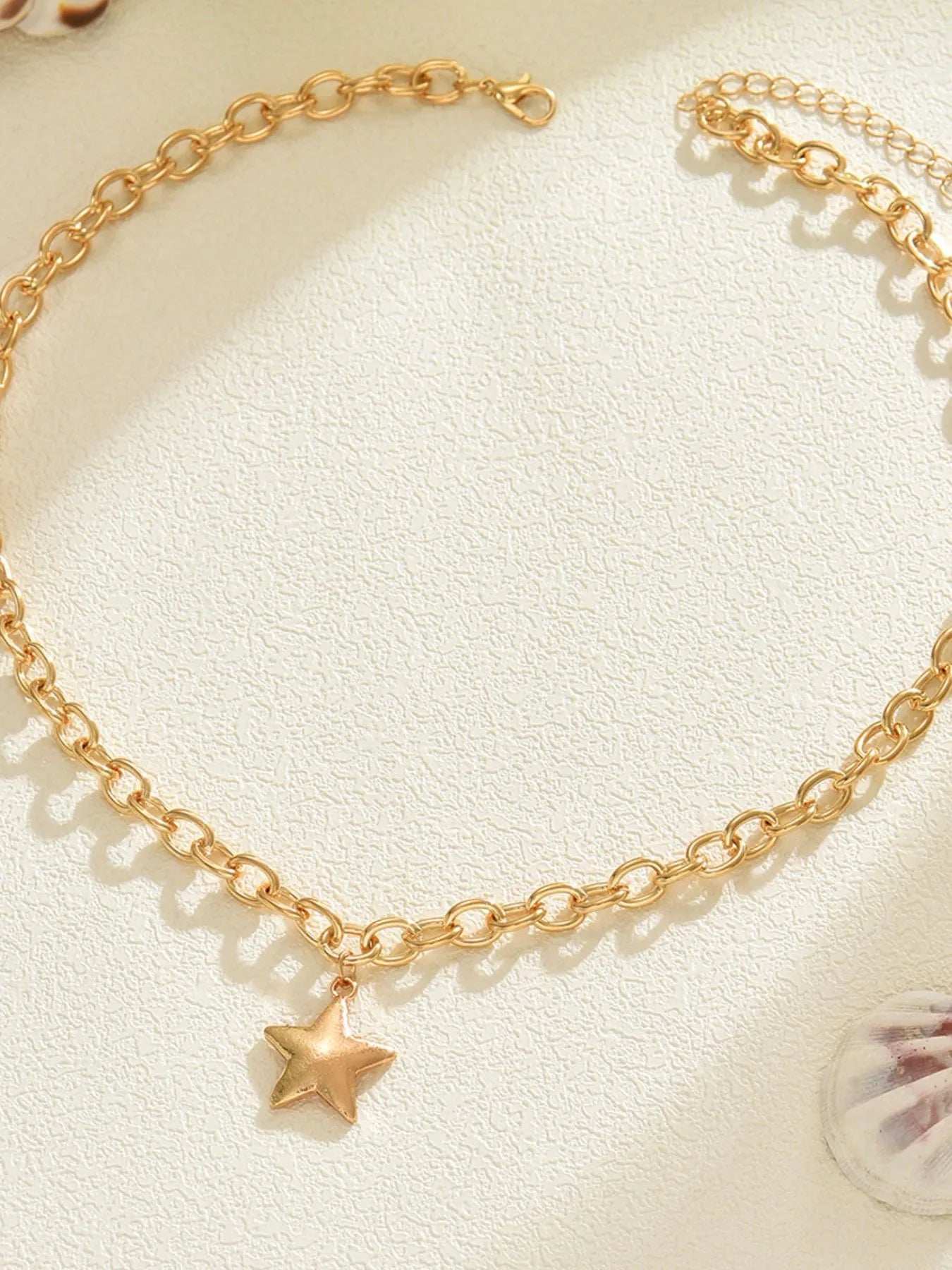 18K Gold-Plated Star Pendant Chain Necklace - Tigbul's Variety Fashion Shop