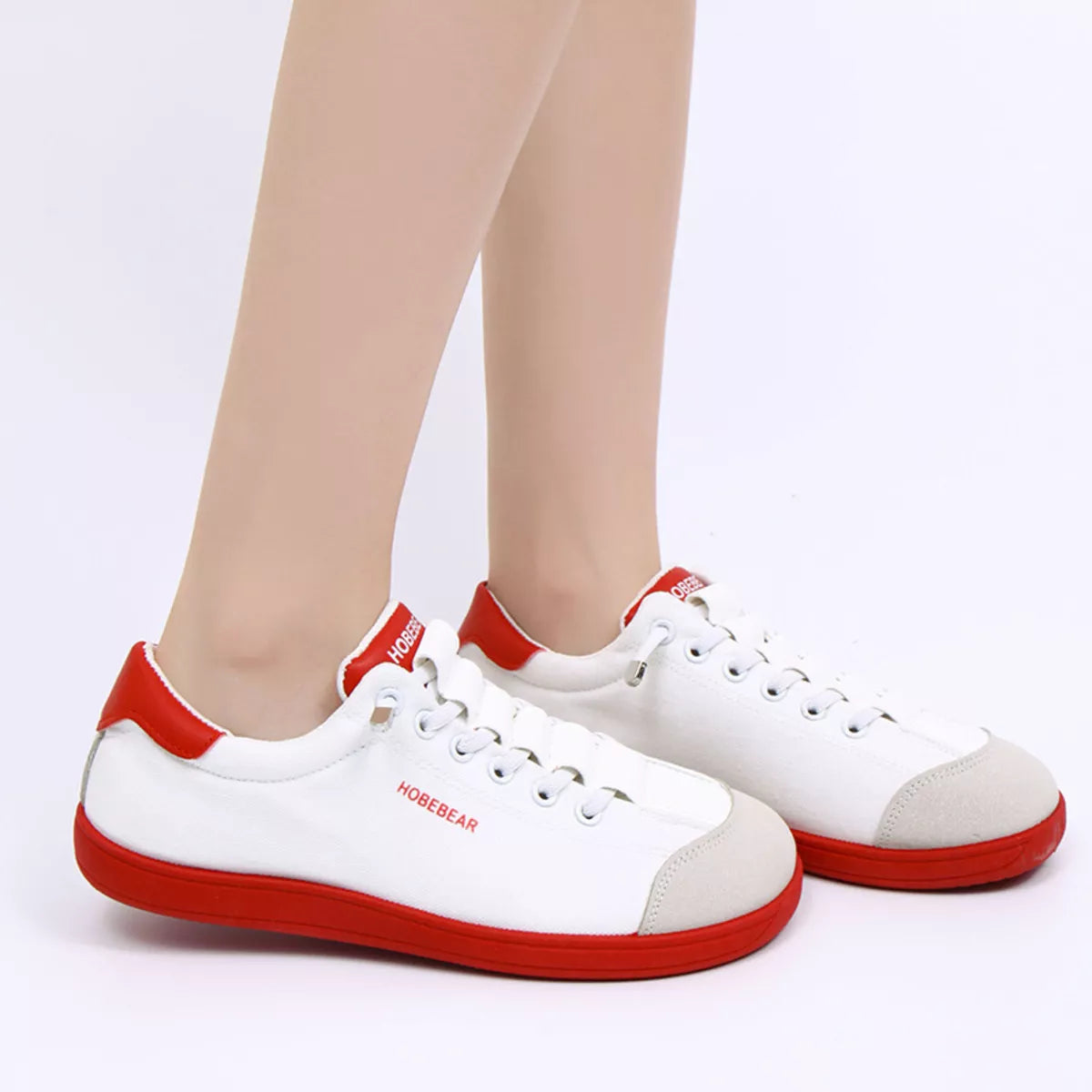 Contrast Lace Up Sneakers - Tigbul's Variety Fashion Shop