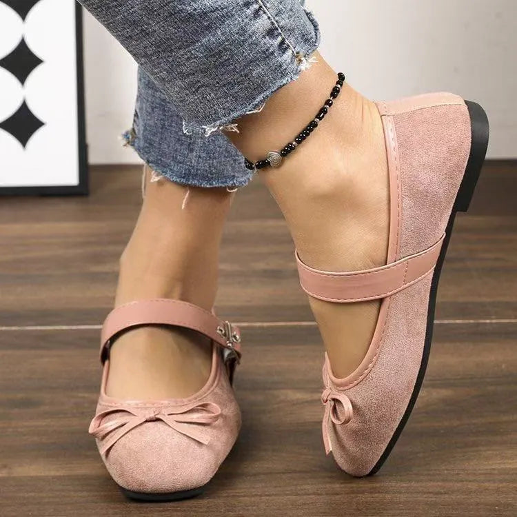 Bow Detail Mary Jane Flats - Tigbul's Variety Fashion Shop
