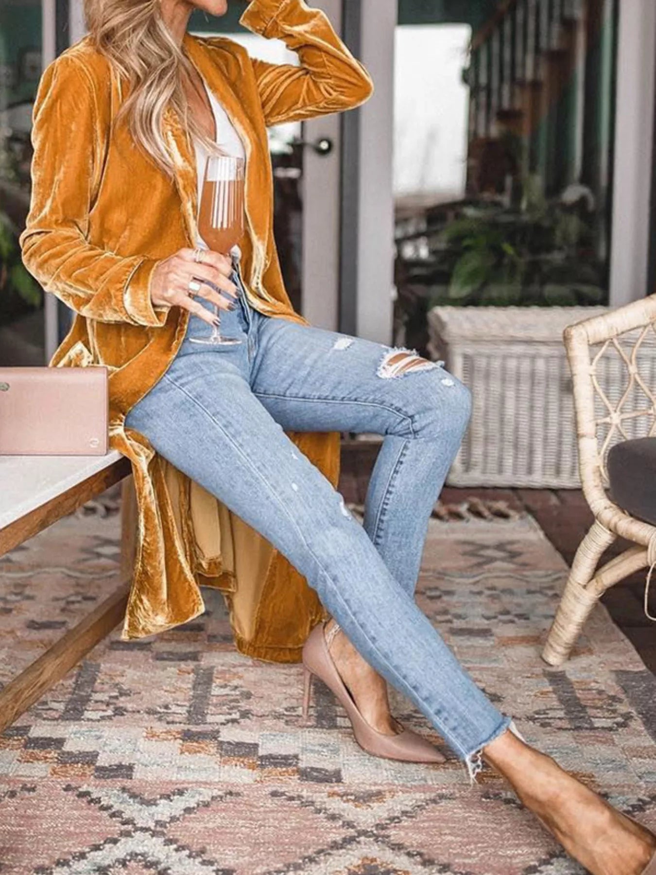 Open Front Long Sleeve Longline Cardigan - Tigbul's Variety Fashion Shop