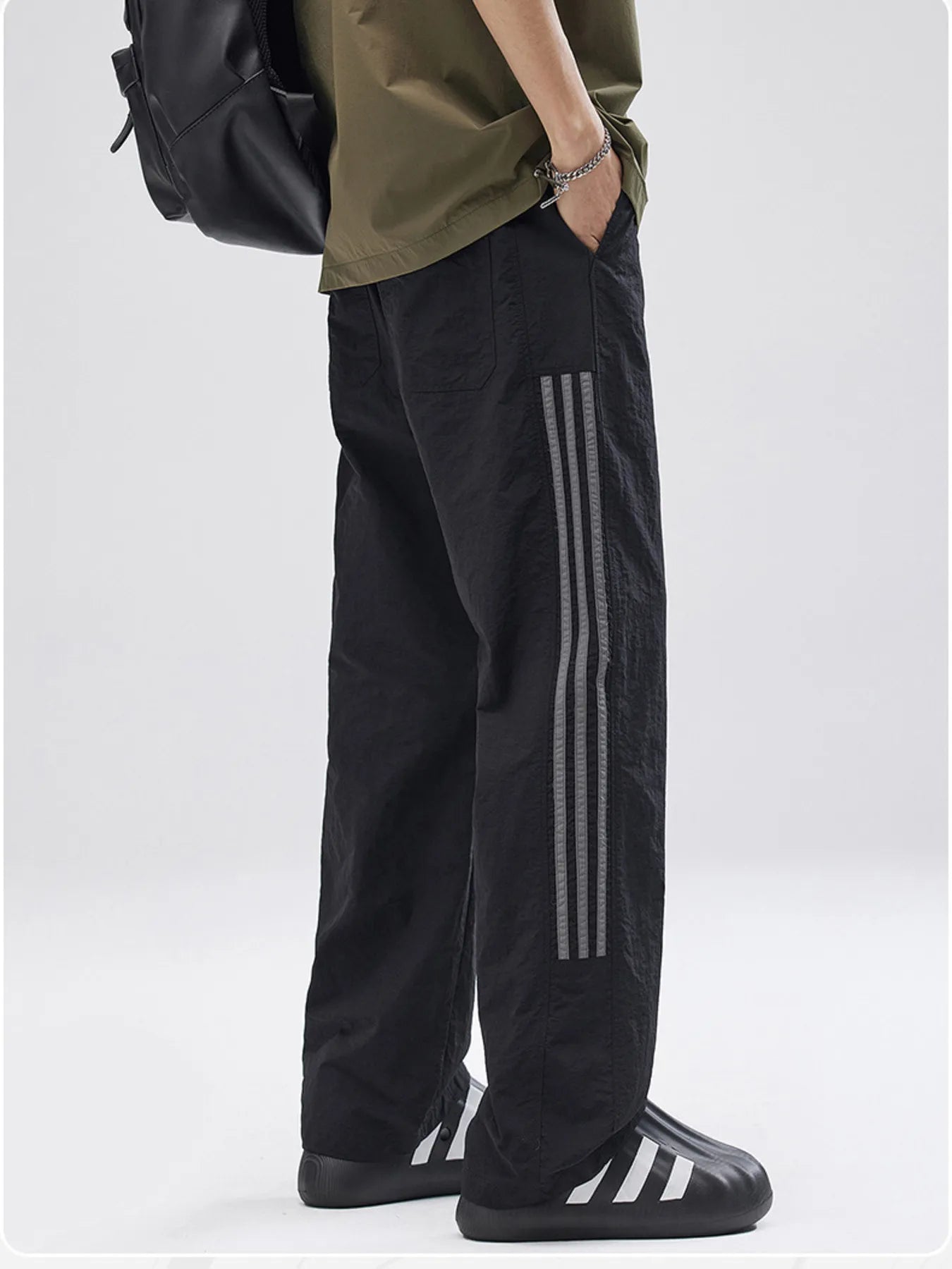 Men's Full Size Striped Wide Leg Pants Plus Size - Tigbul's Variety Fashion Shop
