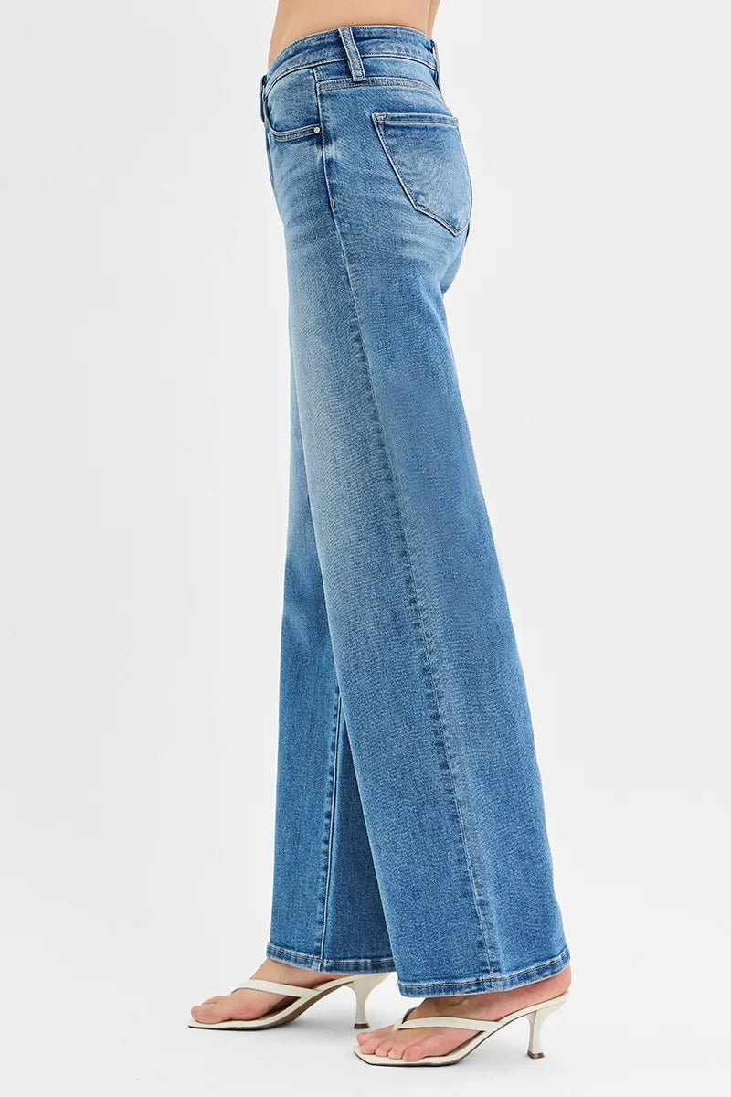 RISEN Full Size Low Rise Wide Leg Jeans Plus Size - Tigbul's Variety Fashion Shop