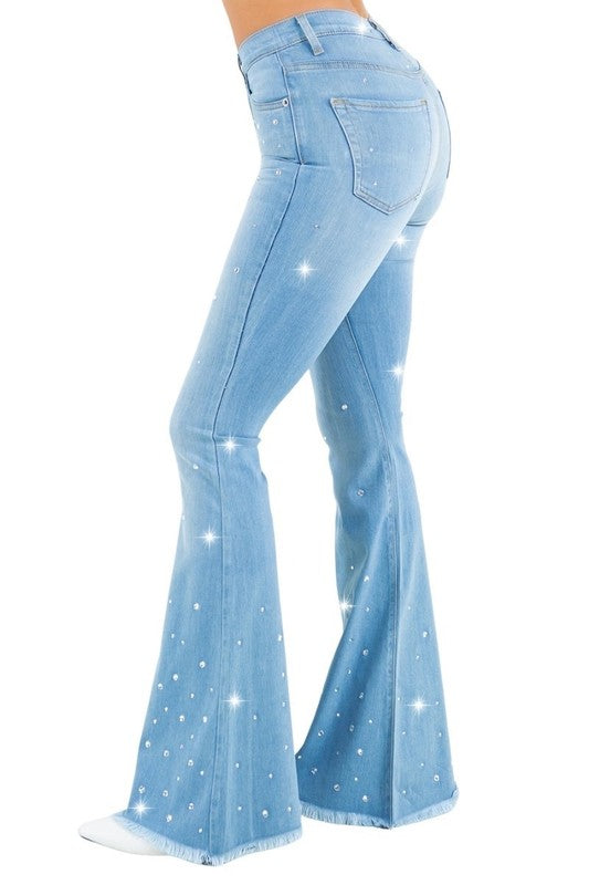 Vegas Glam Bell Bottom Light Wash - Inseam 32 - Tigbul's Variety Fashion Shop