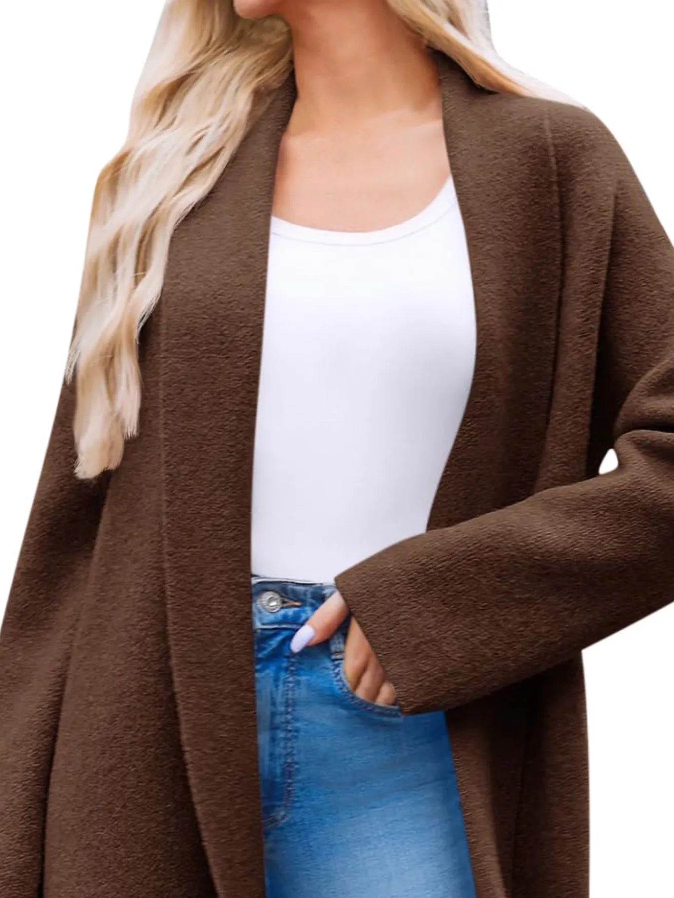 Open Front Longline Coat - Tigbul's Variety Fashion Shop