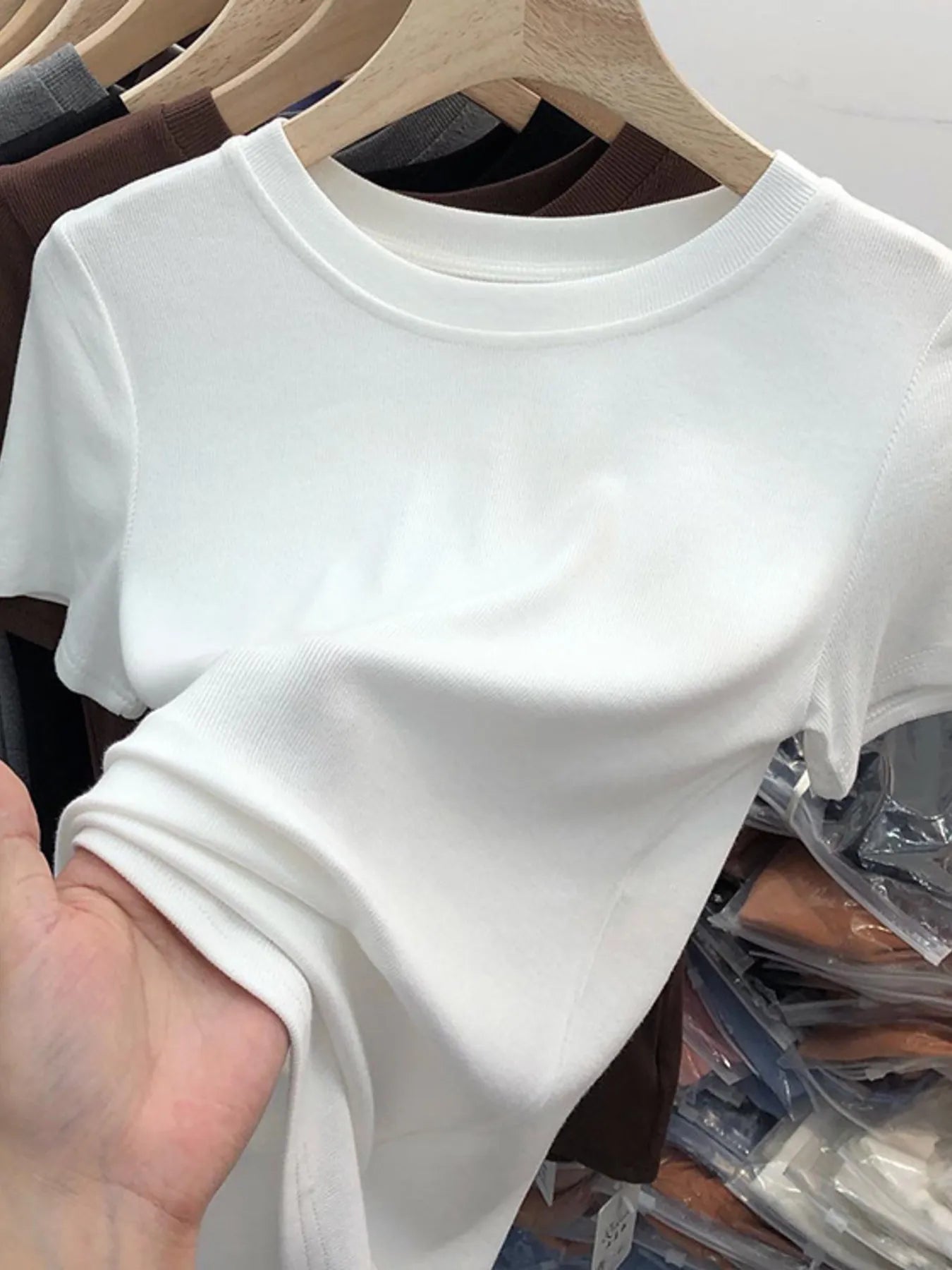 Crew Neck Short Sleeve T-Shirt - Tigbul's Variety Fashion Shop