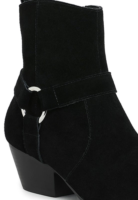 Jockey Harness Detail Ankle Boots - Tigbul's Variety Fashion Shop