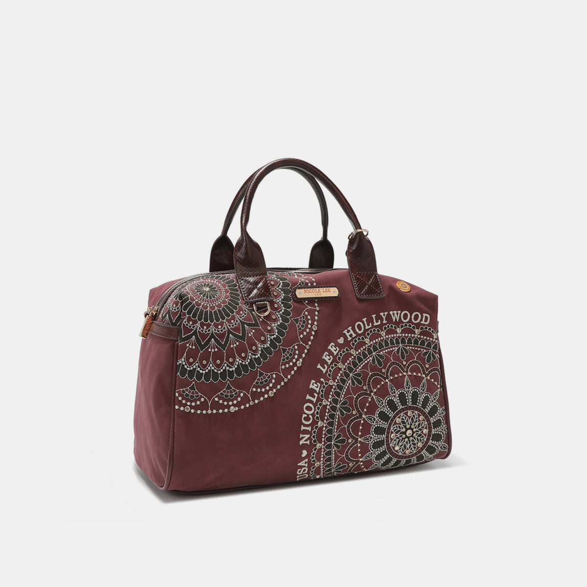 Nicole Lee USA Rhinestone Decor Boston Bag - Tigbul's Variety Fashion Shop
