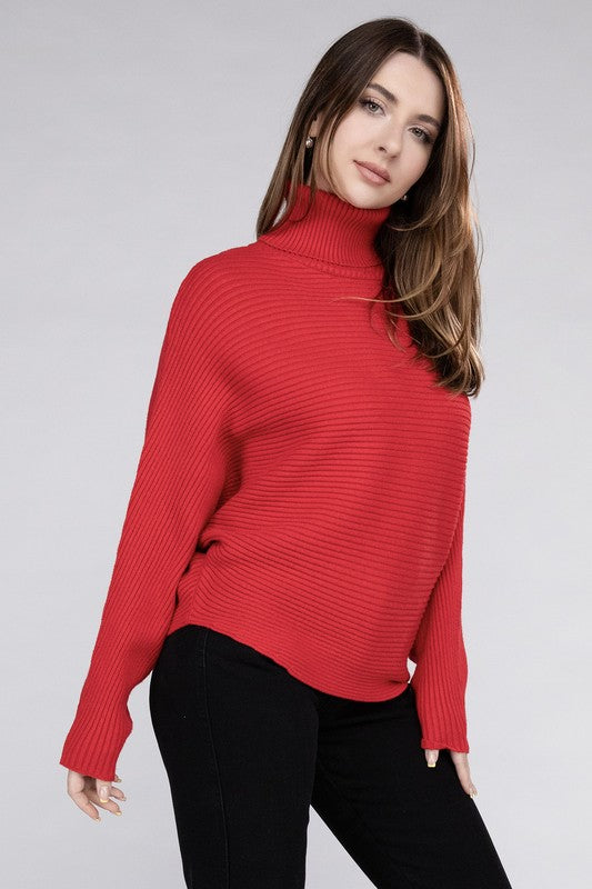 Viscose Dolman Sleeve Turtleneck Sweater - Tigbul's Variety Fashion Shop