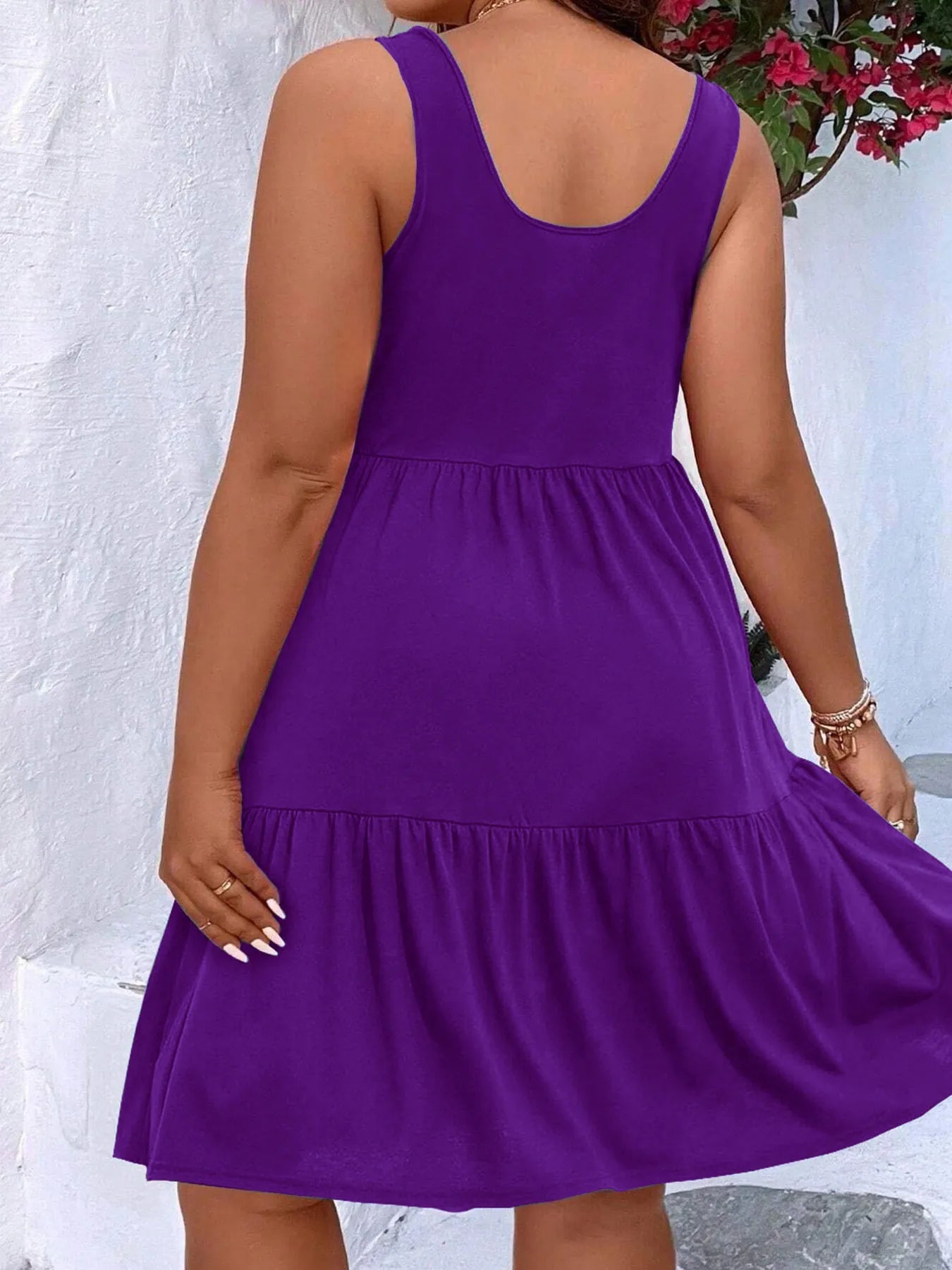 Plus Size Tiered Scoop Neck Tank Dress - Tigbul's Variety Fashion Shop