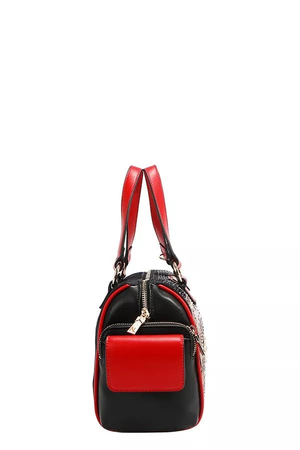 Nicole Lee USA Martha Travels Italy Wide Handbag with Rhinestones - Tigbul's Variety Fashion Shop