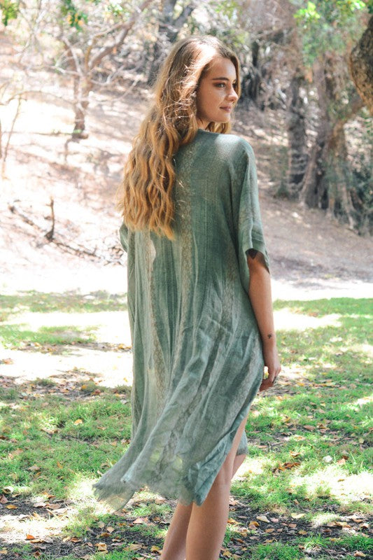 Woven Long Line Tribal Kimono - Tigbul's Variety Fashion Shop