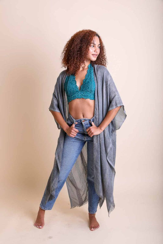 Woven Long Line Tribal Kimono - Tigbul's Variety Fashion Shop