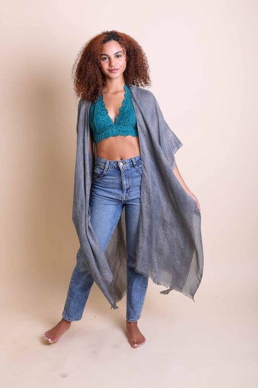 Woven Long Line Tribal Kimono - Tigbul's Variety Fashion Shop