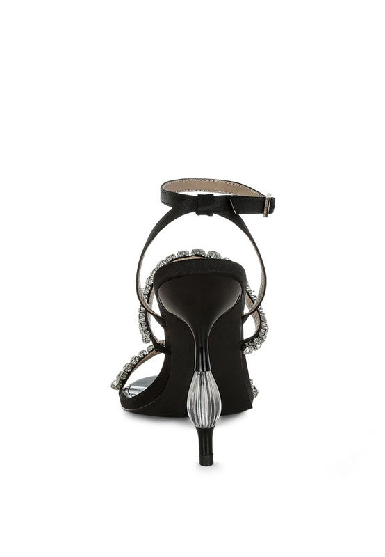 Aragon Diamante Embellished Fantasy Heel Sandals - Tigbul's Variety Fashion Shop