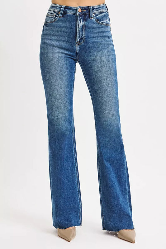 RISEN High Rise Flare Jeans - Tigbul's Variety Fashion Shop
