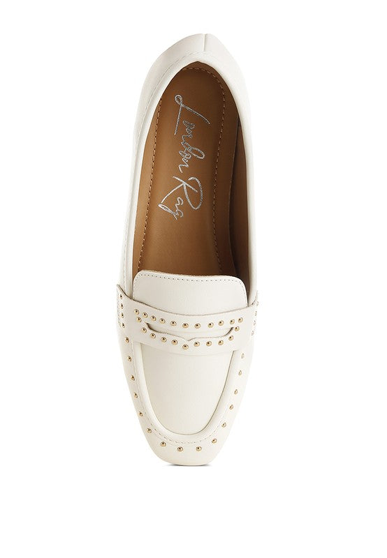 Dorlina Studded Faux Leather Loafers - Tigbul's Variety Fashion Shop