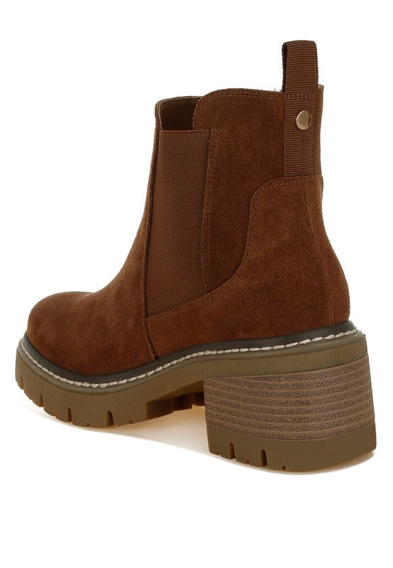 Vostok Suede Chunky Chelsea Boots - Tigbul's Variety Fashion Shop