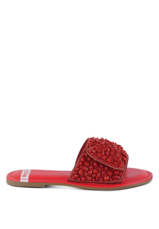 Pipa Big Bow Beaded Flats - Tigbul's Variety Fashion Shop