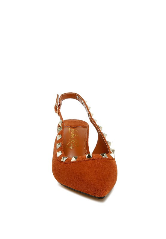 Ameya Stud Emebllished Microfiber Sandals - Tigbul's Variety Fashion Shop