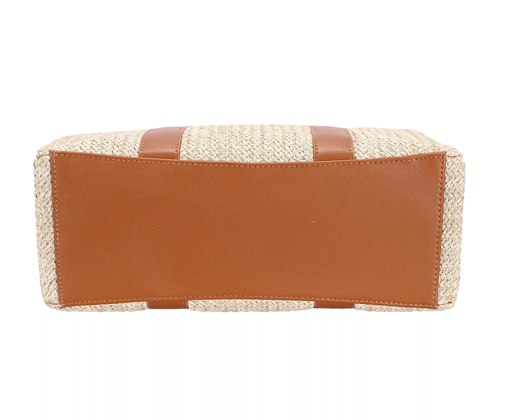 David Jones Square Woven Tote Handbag - Tigbul's Variety Fashion Shop