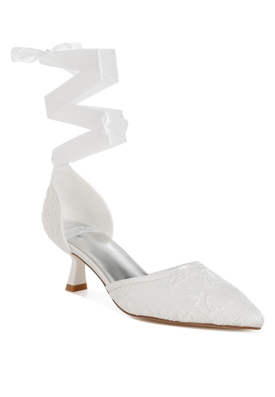 Laika Lace Kitten Heel Sandals - Tigbul's Variety Fashion Shop