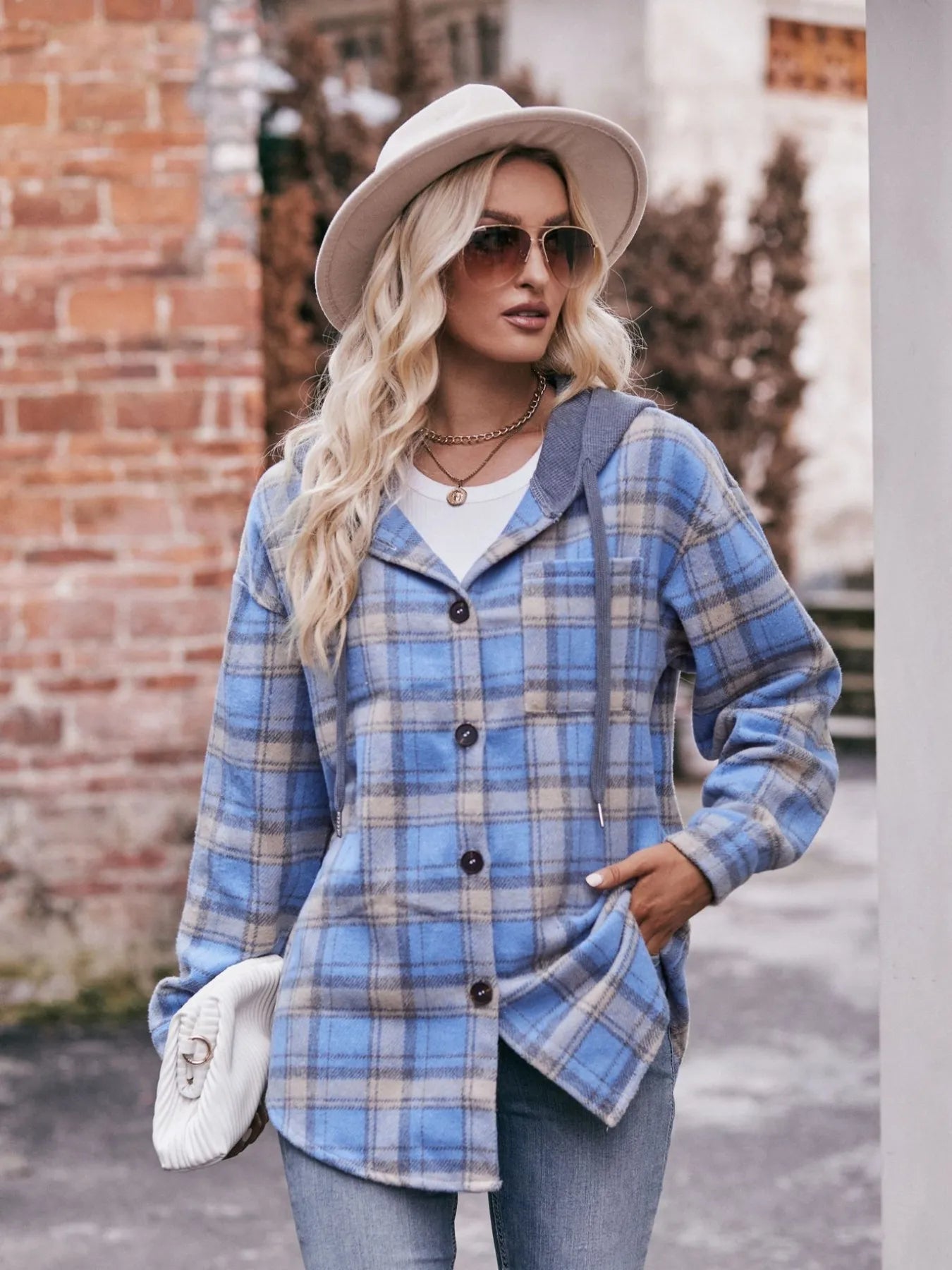 Oversized Plaid Button Up Shacket - Tigbul's Variety Fashion Shop