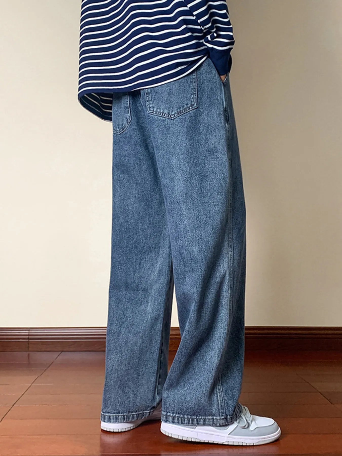 Men's Full Size Drawstring Wide Leg Jeans Plus Size - Tigbul's Variety Fashion Shop