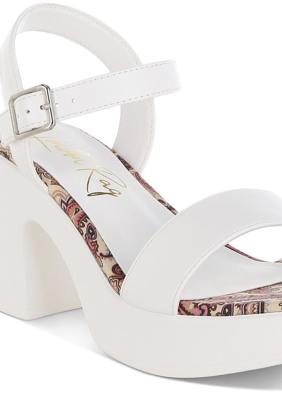 Kolata Faux Leather Pin Buckle Platform Heels - Tigbul's Variety Fashion Shop