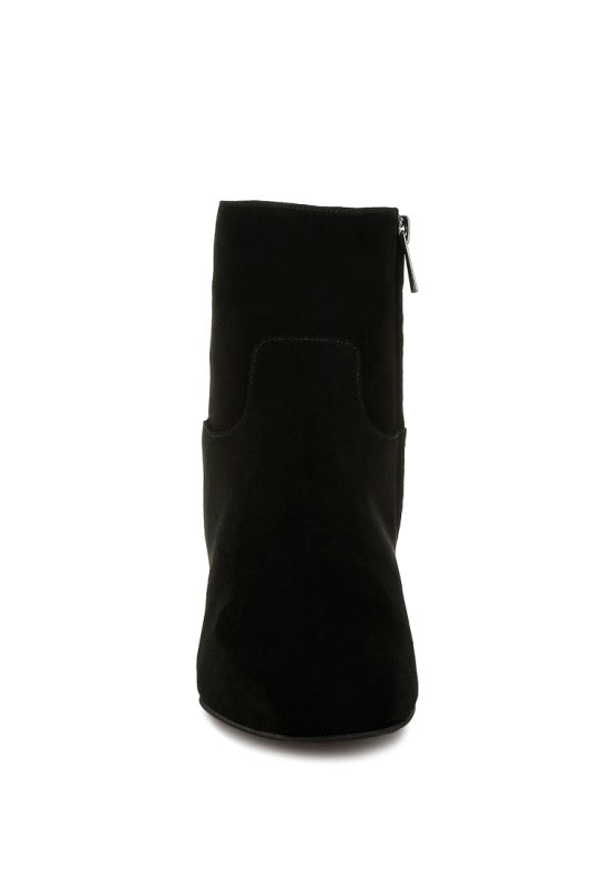 Hakra Flared Heel Suede Boots - Tigbul's Variety Fashion Shop