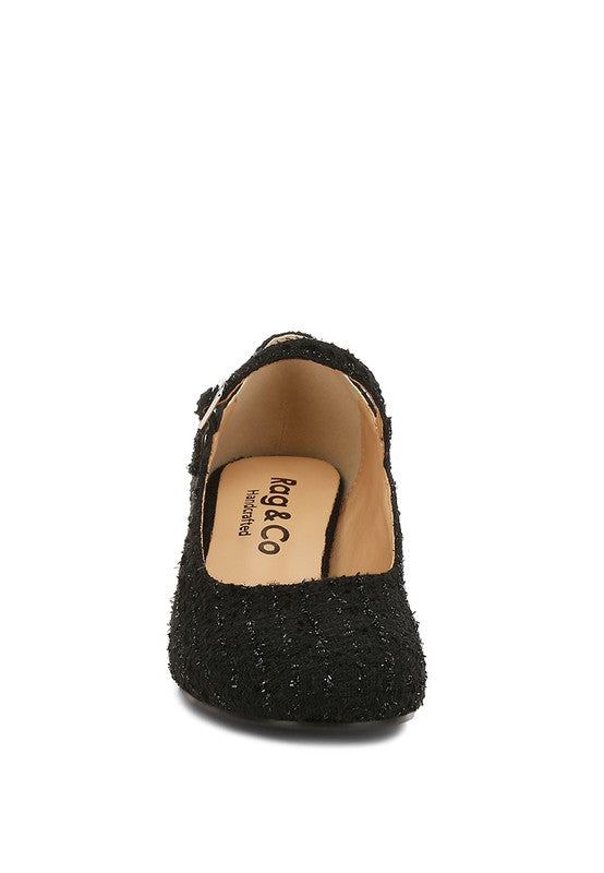Antara Tweed Mary Jane Sandals - Tigbul's Variety Fashion Shop