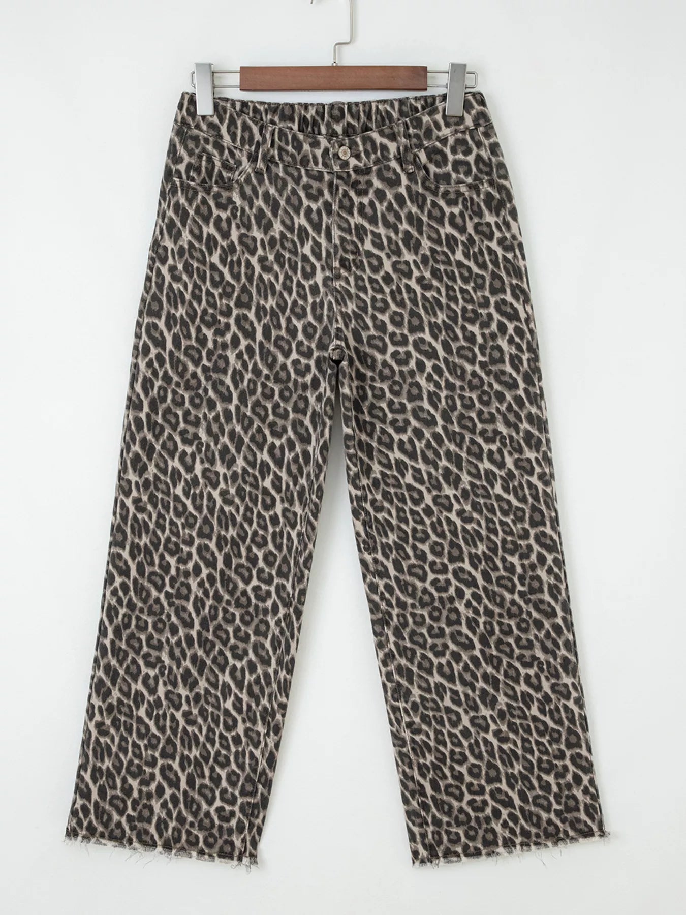 Leopard Straight Loose Leg Jeans - Tigbul's Variety Fashion Shop