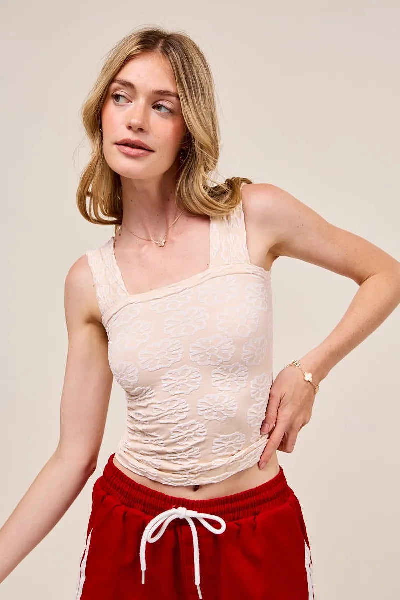 Two Tone Floral Seamless Tank Top - Tigbul's Variety Fashion Shop